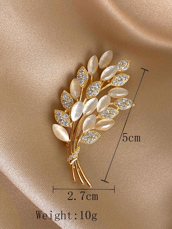 1pc Fashion Zinc Alloy Wheat Decor Brooch For Women For Daily Decoration