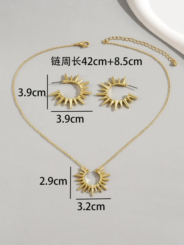 3pcs/set Fashion Zinc Alloy Sun Decor Jewelry Set For Women For Gift