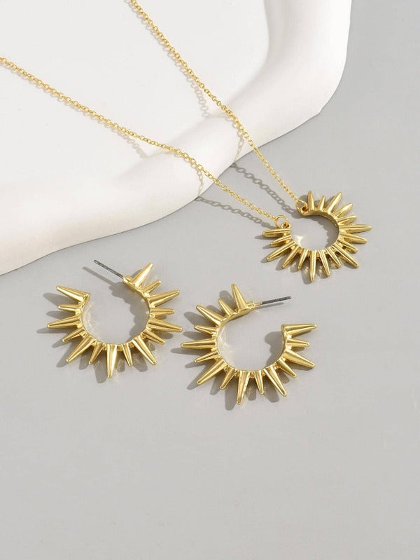 3pcs/set Fashion Zinc Alloy Sun Decor Jewelry Set For Women For Gift