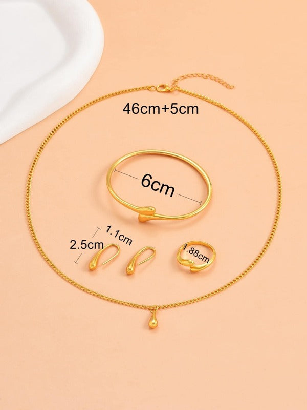 5pcs/set Fashion Zinc Alloy Minimalist Jewelry Set