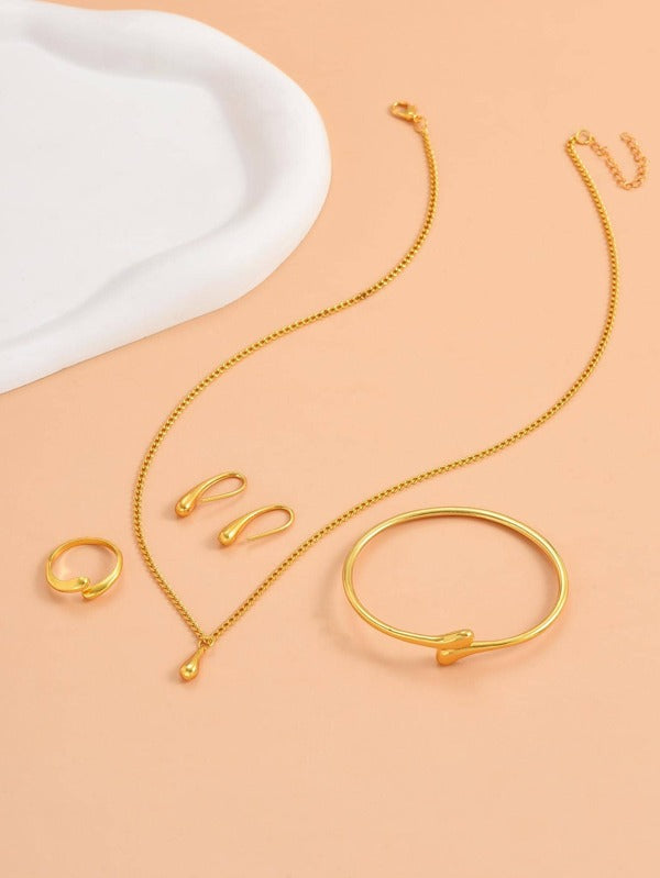 5pcs/set Fashion Zinc Alloy Minimalist Jewelry Set