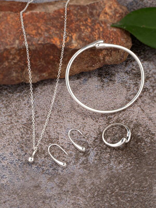 5pcs/set Fashion Zinc Alloy Minimalist Jewelry Set