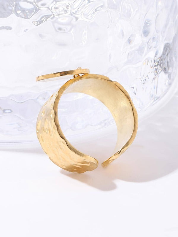 Round Charm Cuff Ring