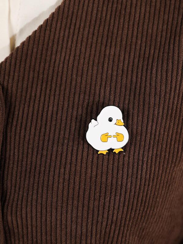 1pc Cute Zinc Alloy Duck Design Brooch For Women For Daily Decoration