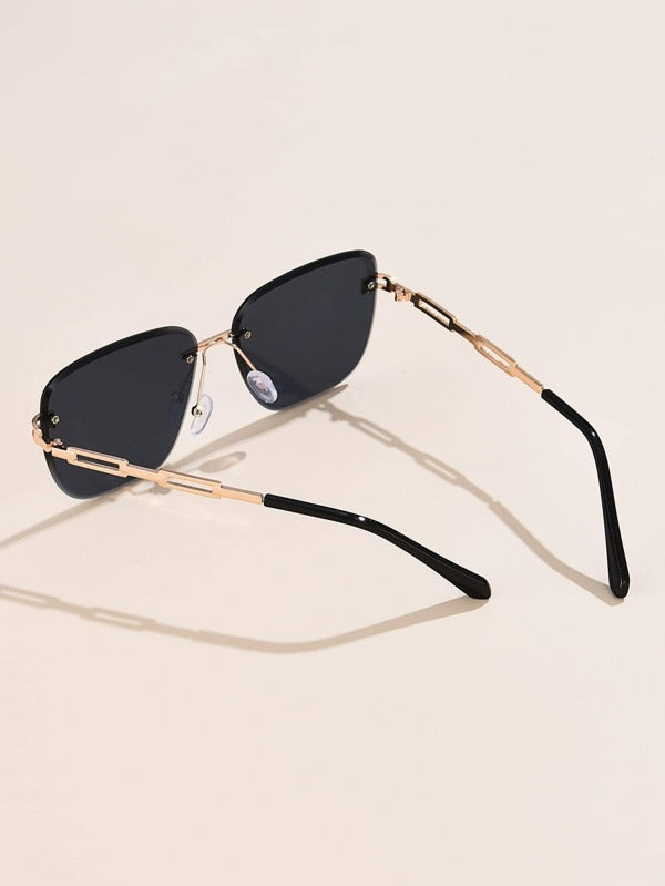 1pc Tinted Lens Rimless Fashion Glasses For Daily Life