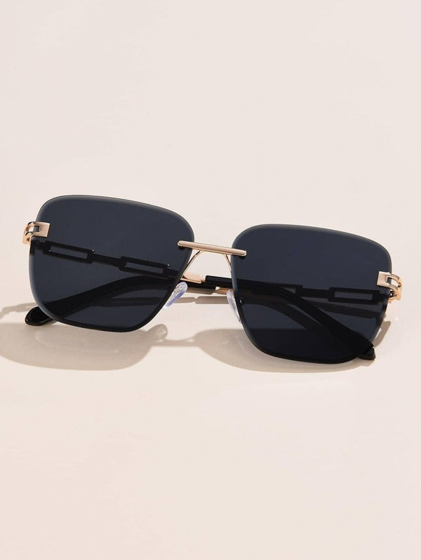 1pc Tinted Lens Rimless Fashion Glasses For Daily Life