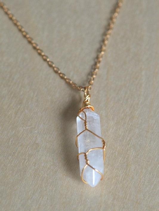 Natural Crystal Pendant Necklace