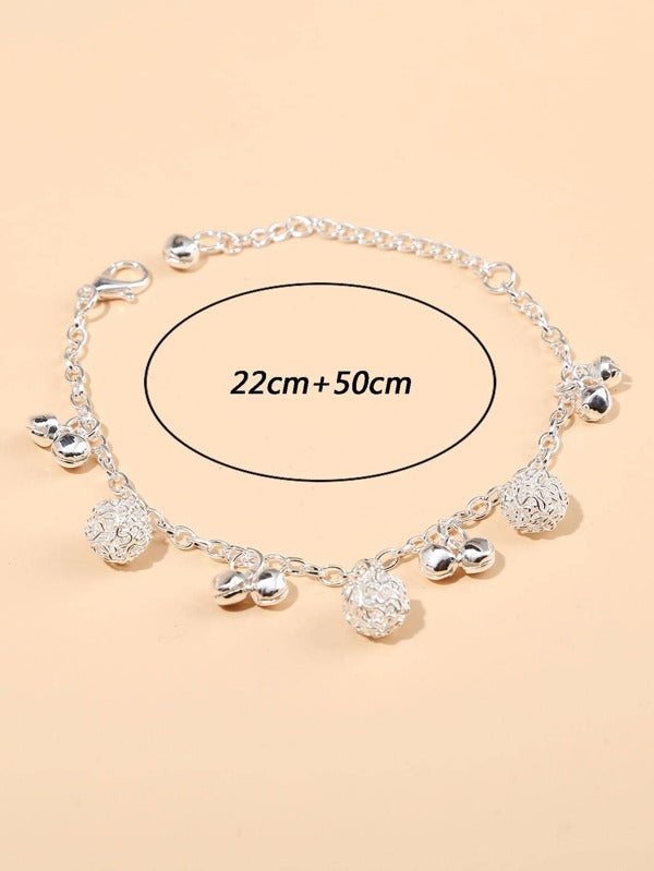 1pc Fashionable Zinc Alloy Bell & Ball Charm Bracelet For Women For Daily Decoration