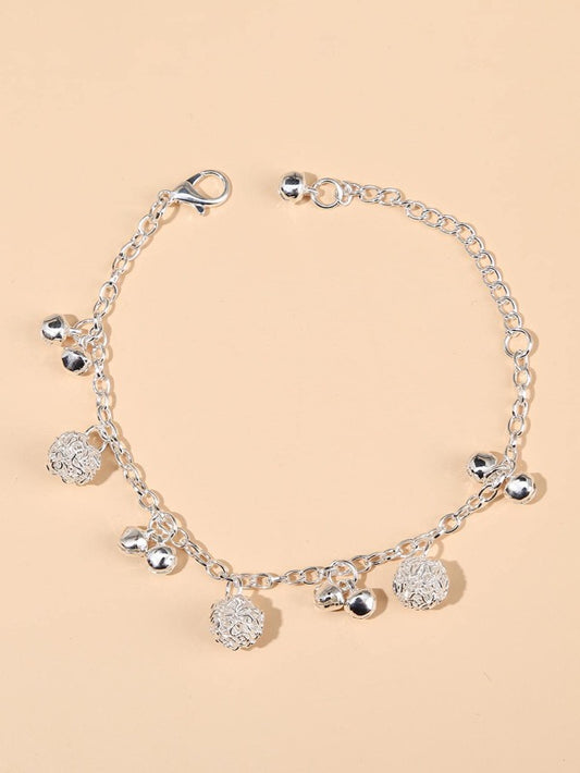 1pc Fashionable Zinc Alloy Bell & Ball Charm Bracelet For Women For Daily Decoration