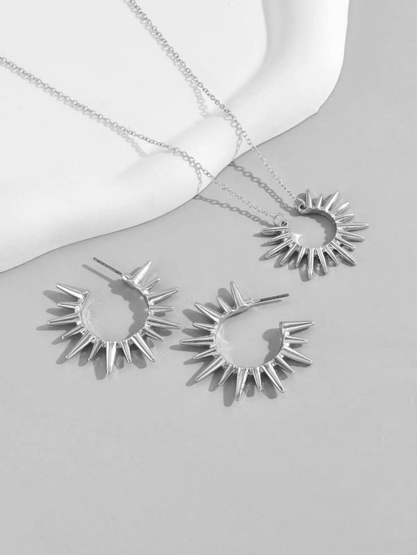 3pcs/set Fashion Zinc Alloy Sun Decor Jewelry Set For Women For Gift