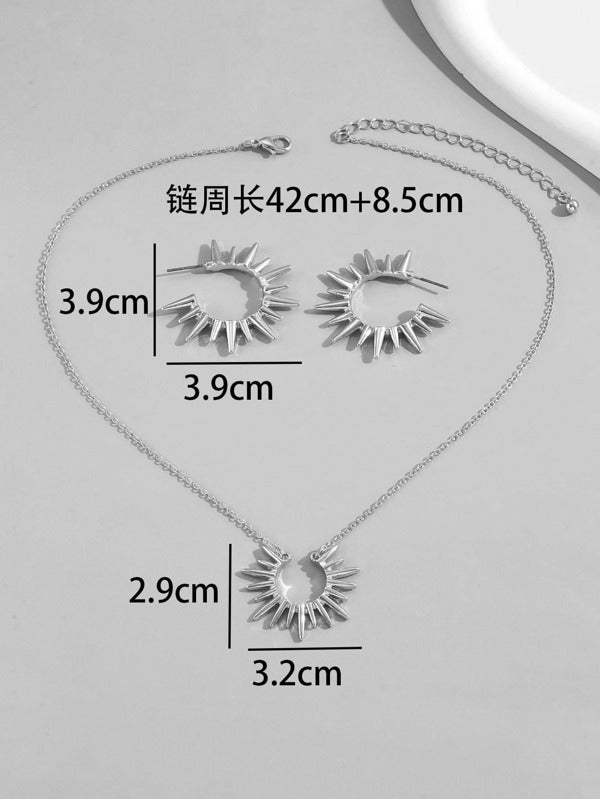 3pcs/set Fashion Zinc Alloy Sun Decor Jewelry Set For Women For Gift