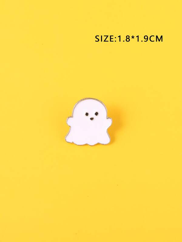 1pc Simple Small Cloud White Little Ghost Metal Enamel Brooch Cartoon Cute Little Badge Backpack Clothing Accessories Pin Jewelry