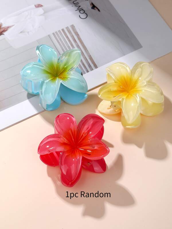 1pc Random Flower Design Hair Claw