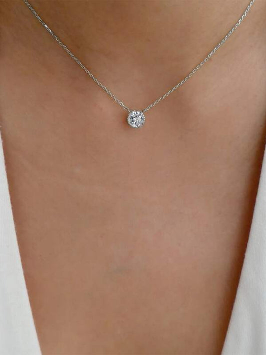 1pc Round-cut Diamond-studded Necklace