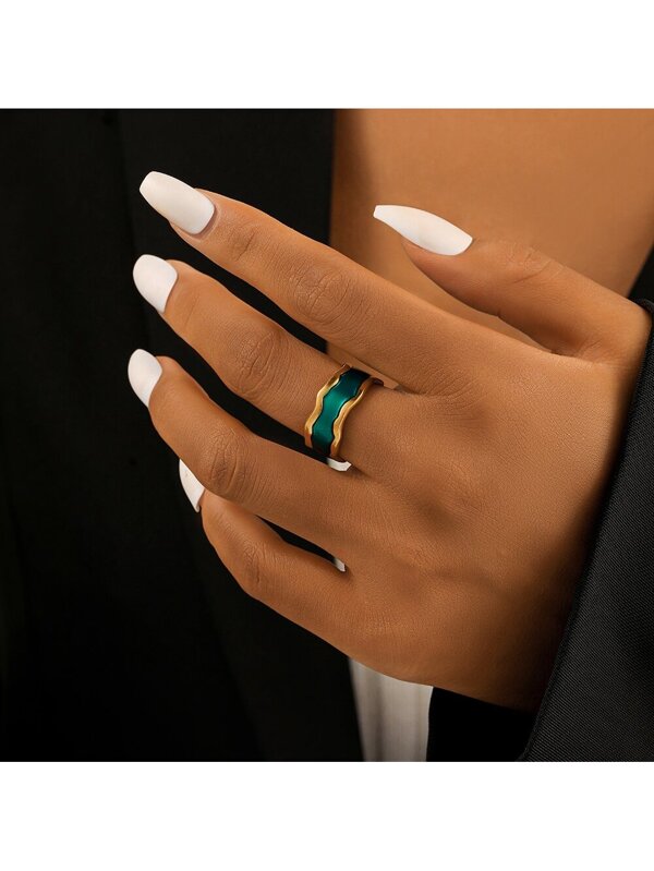 1pc Minimalist Stainless Steel Cuff Ring